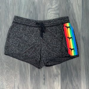 PINK super cozy shorts with Rainbow detailing. XS